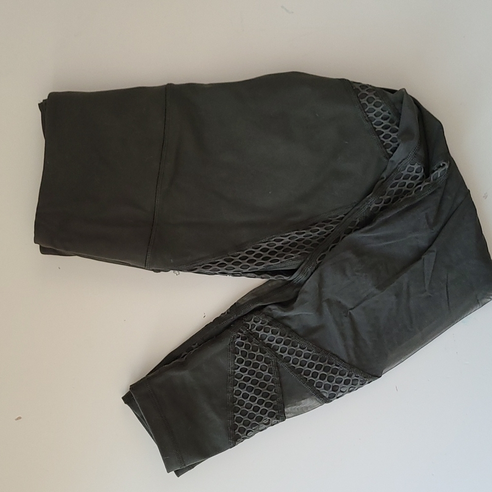 Victoria's Secret Black Mesh Panel Leggings